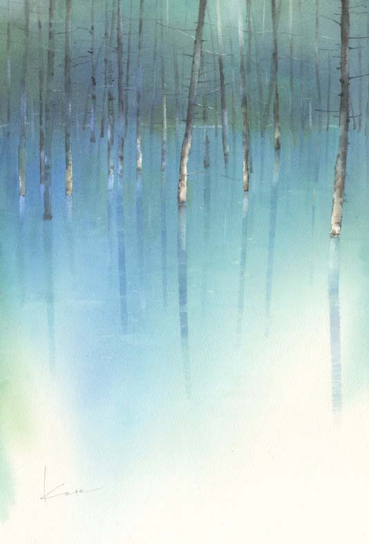 青い池 Blue Pond 水彩画 : はるさき水彩画blog
