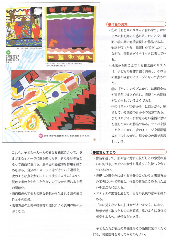 音を絵に表すと ６年 かたちと いろの おまつり