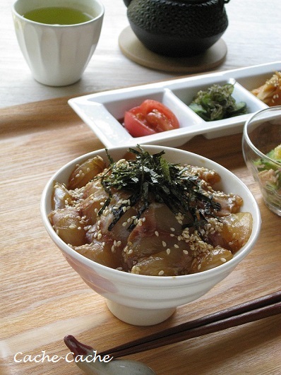 イサキの漬け丼と、夏野菜の副菜いろいろ_d0319943_21553759.jpg