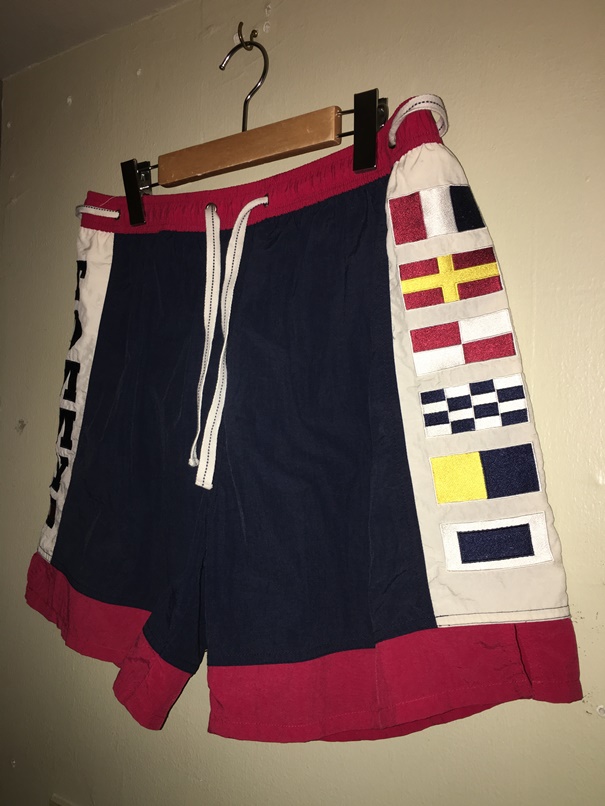 Champion Plain T-Shirts×90s Tommy Hilfiger Nylon Shorts×NIKE AIR JORDAN_e0240460_22155161.jpg