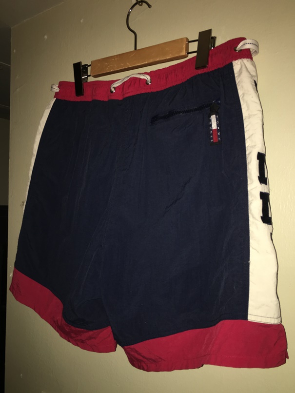 Champion Plain T-Shirts×90s Tommy Hilfiger Nylon Shorts×NIKE AIR JORDAN_e0240460_22155772.jpg