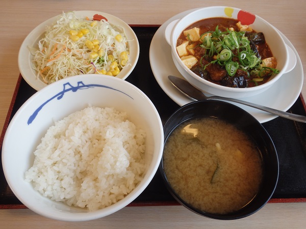 松屋の茄子と豆腐と粗挽き肉の四川風麻婆定食　門真店_c0118393_14522028.jpg