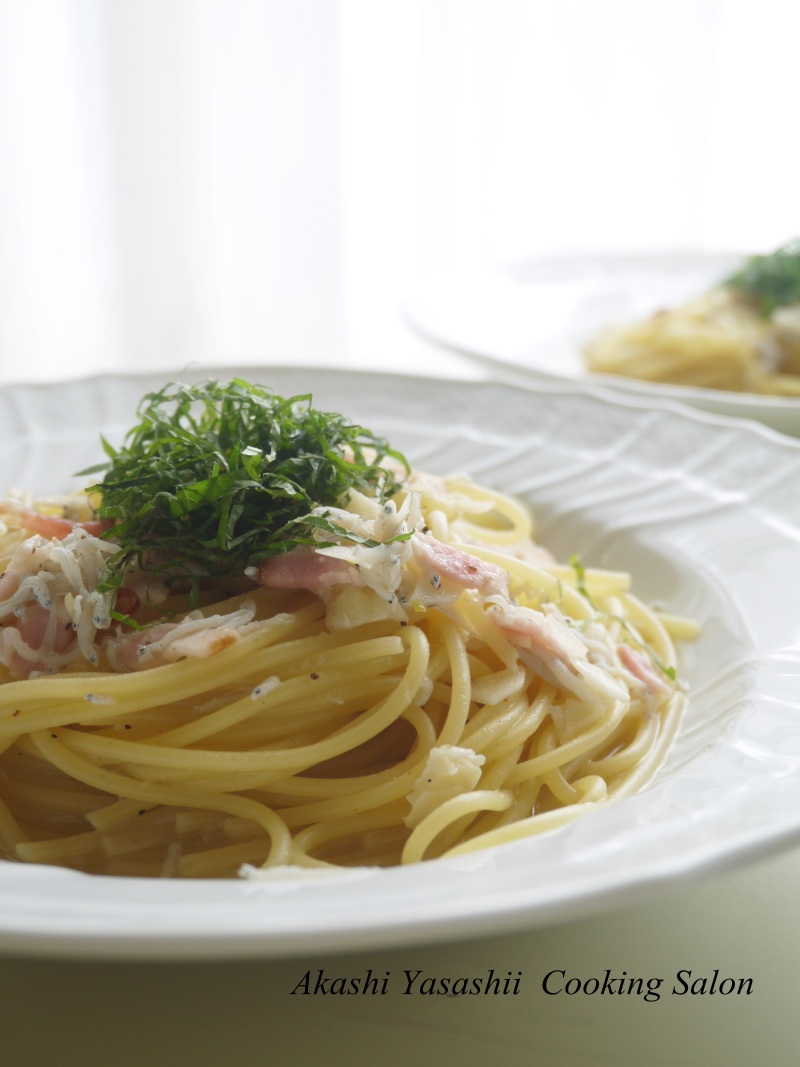 大葉とじゃこのバター風味ぺペロンチーノ_f0361692_11360367.jpg