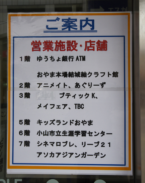 シャッター商店街ならぬシャッター駅ビル!営業中なのにほとんど店なし。栃木小山駅ビルロブレがヤバい!_e0171573_21303551.jpg