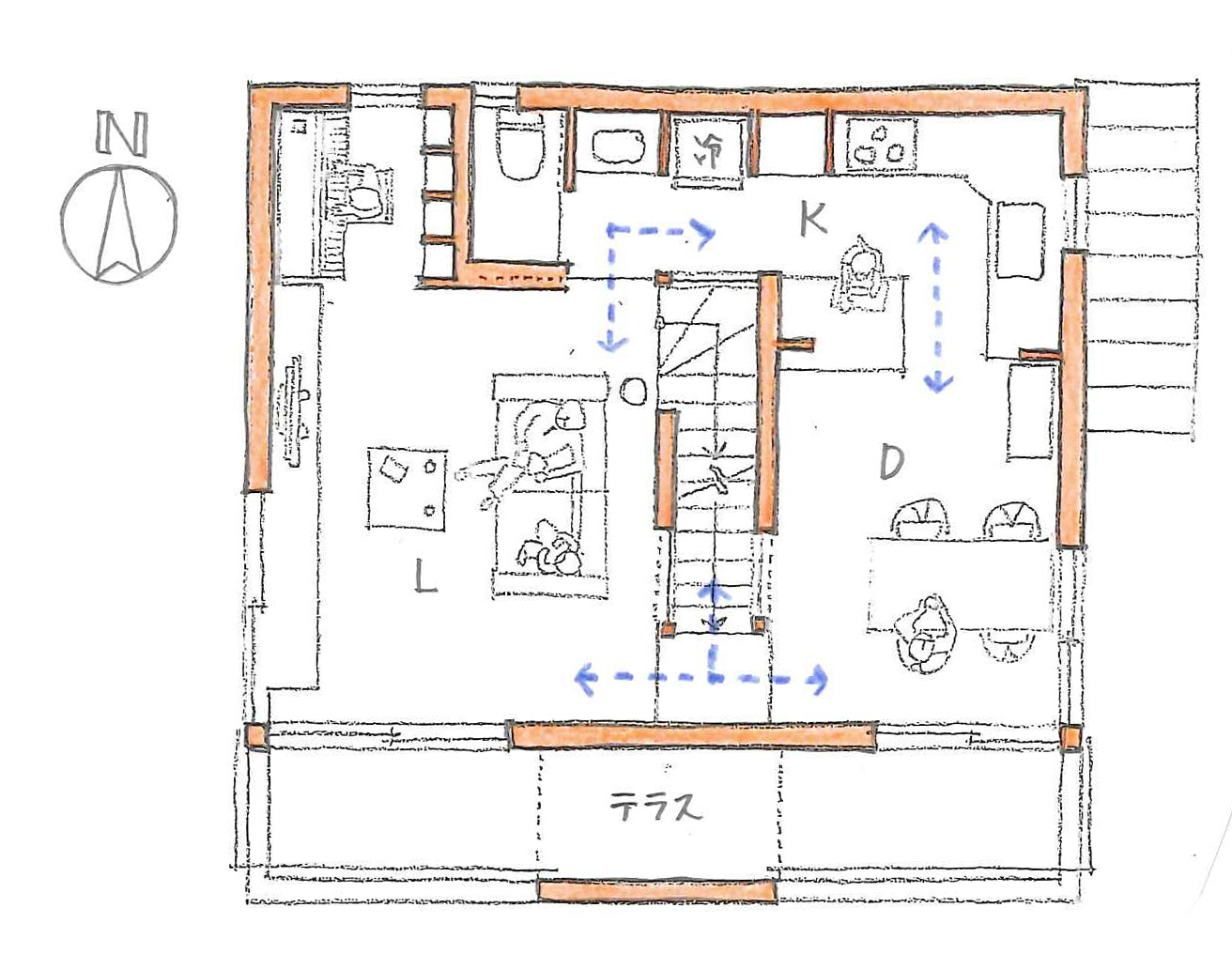 階段を間取りの真ん中に置く（１）_c0070136_10525623.jpg