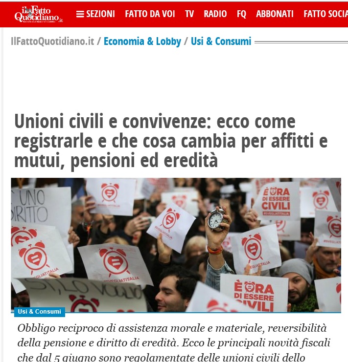 同性カップルようやく法的承認、イタリア各地で相次ぐゲイカップル愛と喜びのシビル・ユニオン式_f0234936_545369.jpg