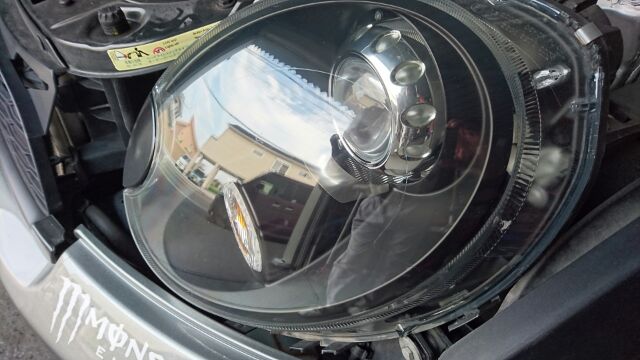 ミニ ヘッドライト 黄ばみ 磨き CB750F 大阪 貝塚_a0197623_17452767.jpg