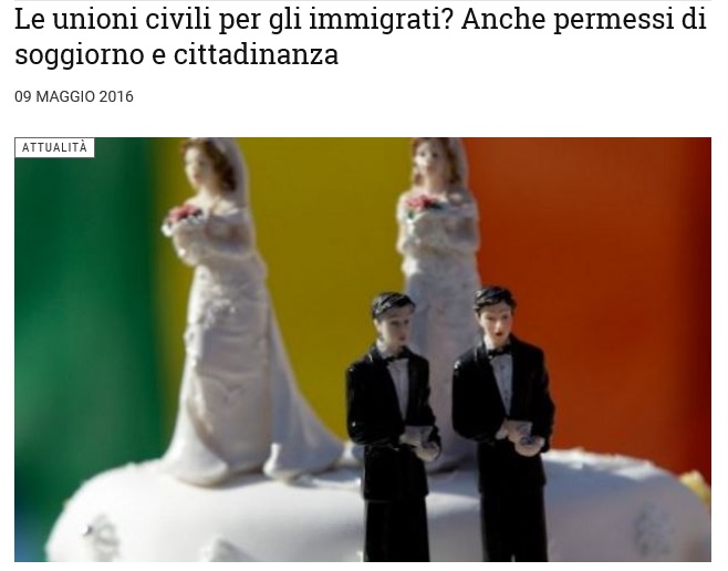同性パートナーも家族としてのイタリア滞在が可能に、移民とシビル・ユニオン法_f0234936_0283625.jpg