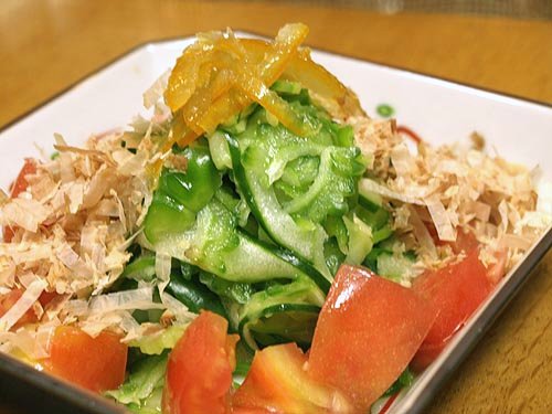 ☆カボチャ煮・ゴーヤ・アンデスレッドのサラダ☆_c0092953_15193151.jpg