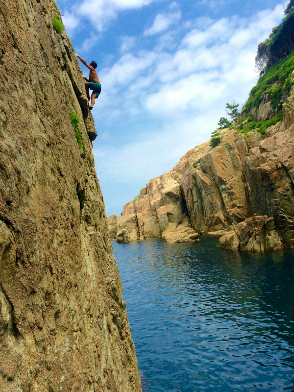 福井県 某所 DWS(Deep Water Soloing) _b0220886_184998.jpg