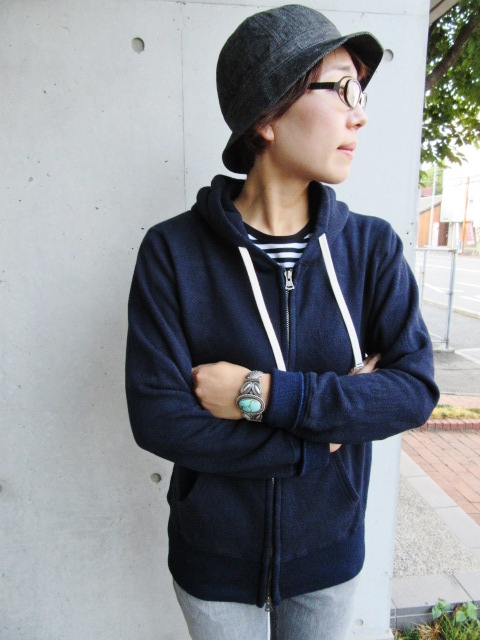 BIRVIN UNIFORM ･･･ Indigo SWEAT ZIP PARKA！★！_d0152280_13221272.jpg