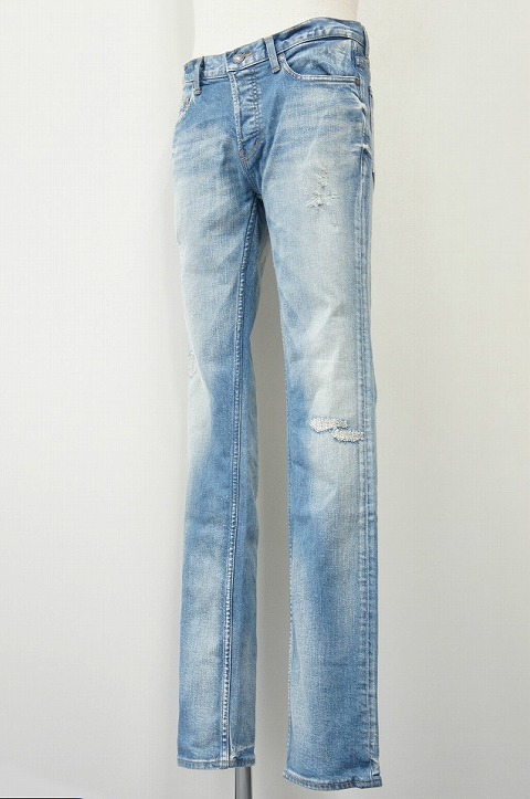 クラッシュ加工デニム！【LOUNGE LIZARD】【ラウンジリザード】No.6822 12oz SLUB STRETCH × DAMAGE “SUPER SLIM” [INDIGO]☆そして、外道。_b0108653_20245229.jpg