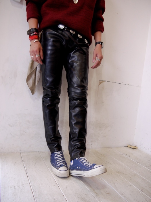 The Letters : 5Pocket Leather Slim Pant