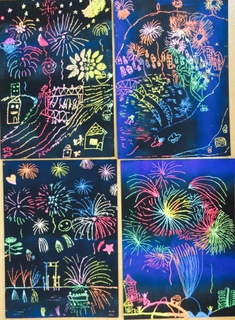 花火を描こう アトリエ205日記 花火を描こう アトリエ205日記
