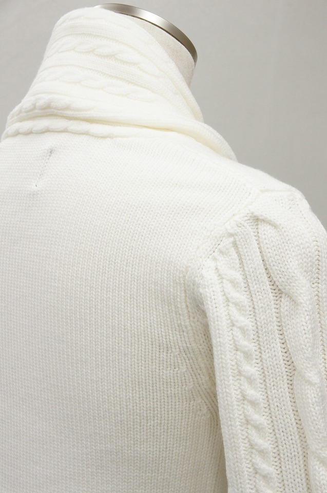 無地ダブルジャカード！【AKM】K073 WOL006 CABLE SHAWL CARDIGAN [WHITE] ＆ [BLACK]☆そして、和風。_b0108653_23511476.jpg