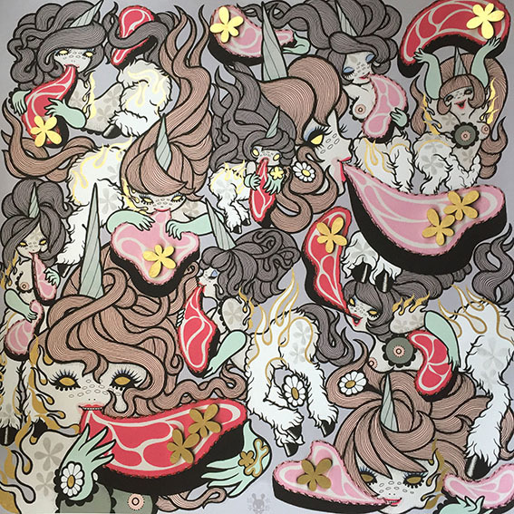 11 UNICORNS GICLEE PRINT WITH GOLD FOIL_f0126666_06211891.jpg