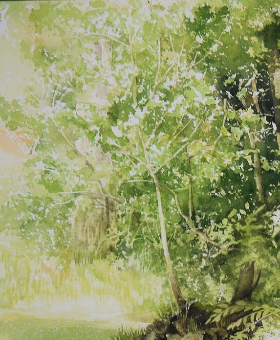 先日描いていた森の陽だまりと題名を付けようかなと思っていた絵が出来