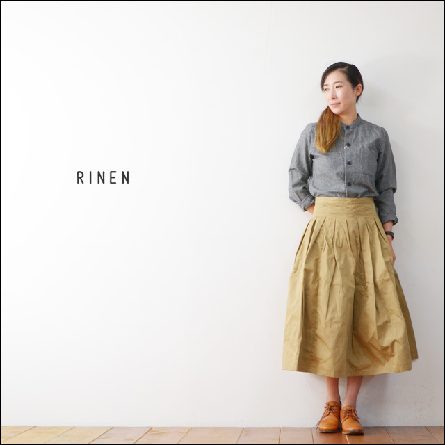 RINEN [リネン] 2/80ウール綾織千鳥スタンドカラーシャツ [30716] LADY\'S_f0051306_18504007.jpg