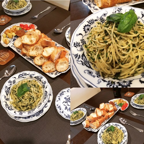 スパゲティ バジリコ キャンティ風  / Spaghetti al Basilico alla CHANTI_b0158813_20533776.jpg