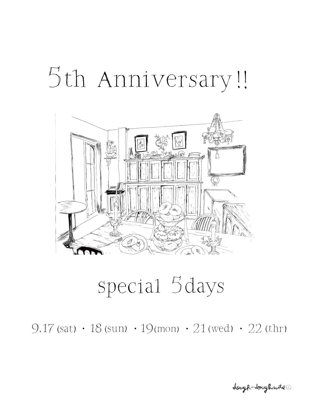 5th Anniversary! special 5days!!! ドーナツメニュー。_a0221457_15410788.jpg