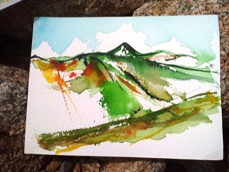 槍ヶ岳 水彩画 TAKASI 槍ヶ岳 水彩画 TAKASI 槍ヶ岳 水彩画