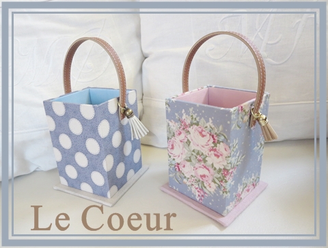 自宅レッスン 大きなファーリボン付きBAG ダストBOX ペン立て×2_f0305451_1732211.jpg