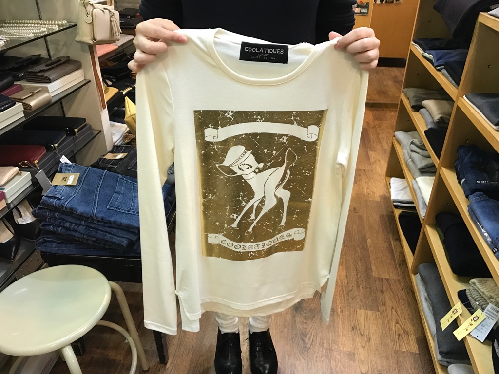 クーラ  COOLA　BAMBIヴィンテージ箔プリントL/S Tee_e0076692_19165053.jpg