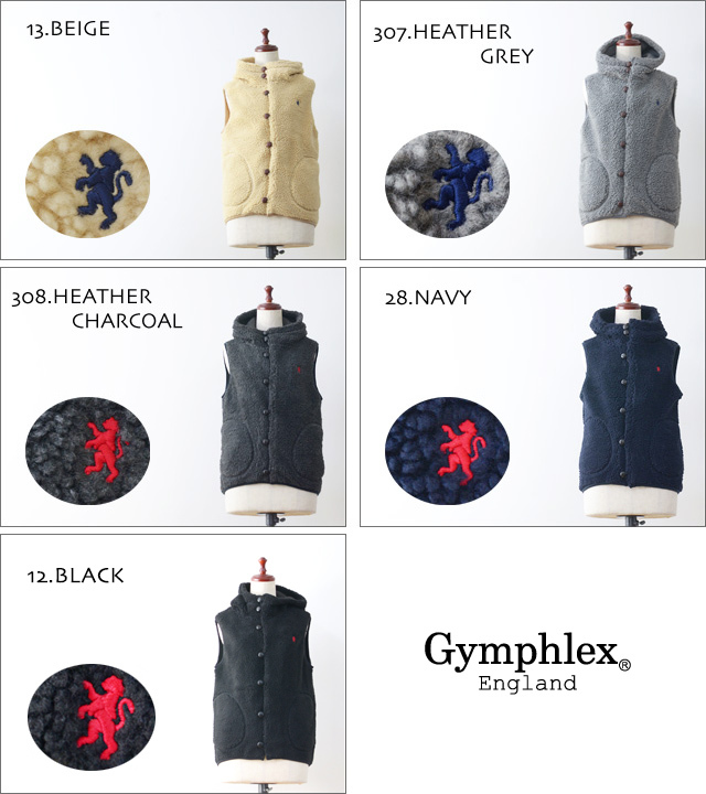 GYMPHLEX [ジムフレックス] クルミボタン ボア フード ベスト [ J-1069PL ] LADY\'S_f0051306_18252377.jpg