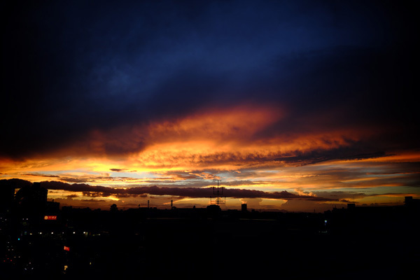 夕焼けと夜景とツタと雲_b0175635_22045585.jpg