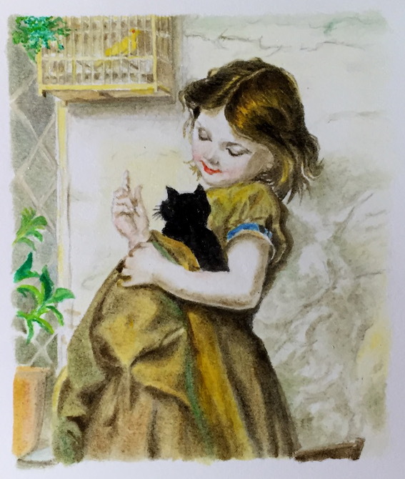 ソフィー・アンダーソン作『彼女の好きなペット』を模写する : 画家