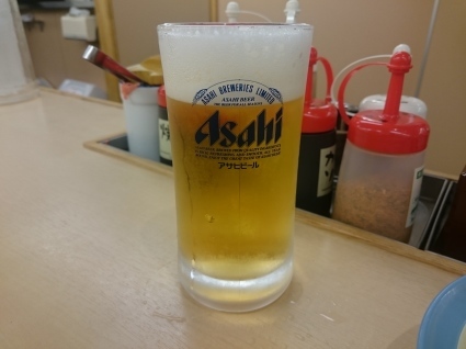 9/28夜勤明け 牛焼肉定食(新米フェアライス大盛り無料)¥560+生ビール2杯¥300@松屋_b0042308_17222017.jpg