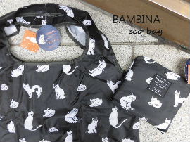 BAMBINA ネコ柄BKエコバッグ_a0125177_10324865.jpg