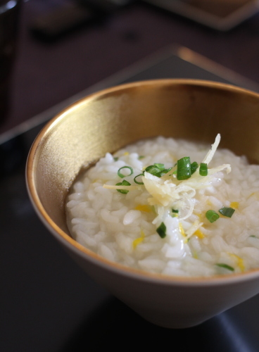 生姜風味の菊雑炊_f0357387_00270956.jpg