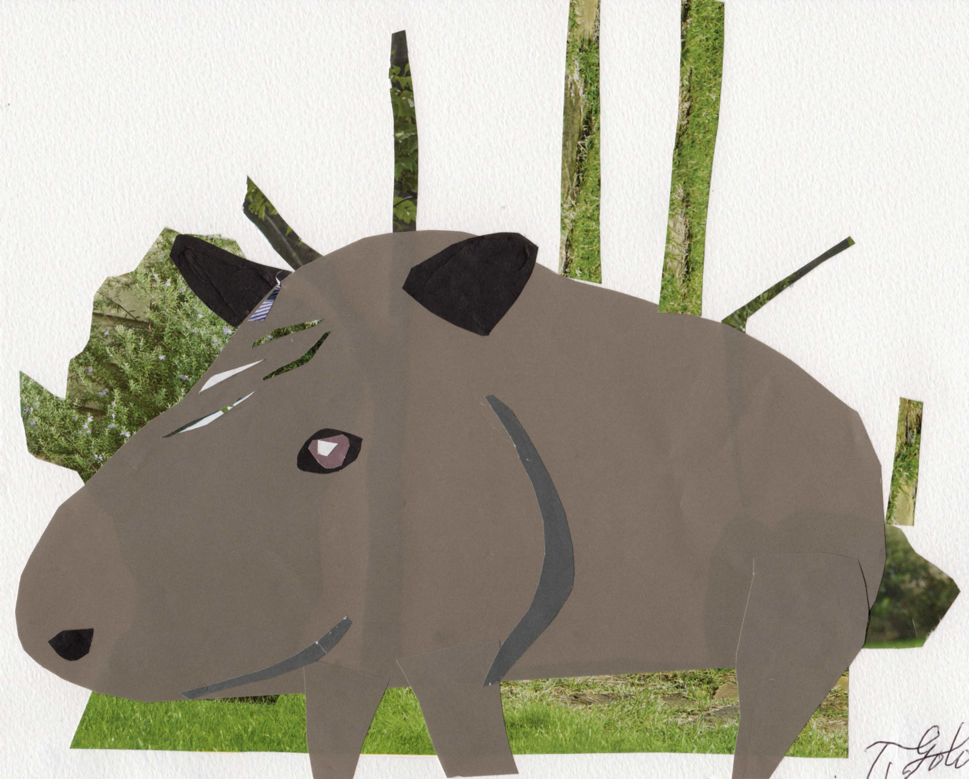 イノシシ 切り絵おやじ