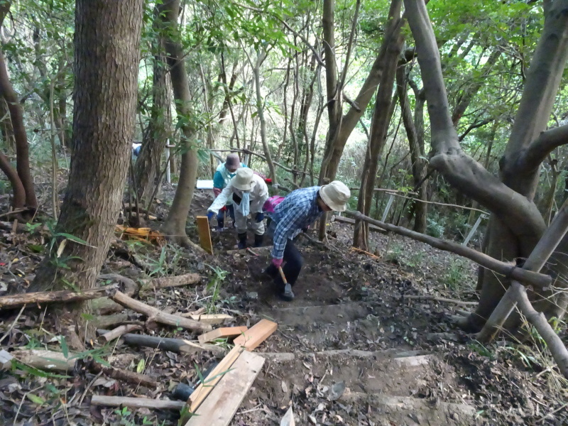 ぼうけん山階段の補修　＆　会議・・・うみべの森_c0108460_20514117.jpg