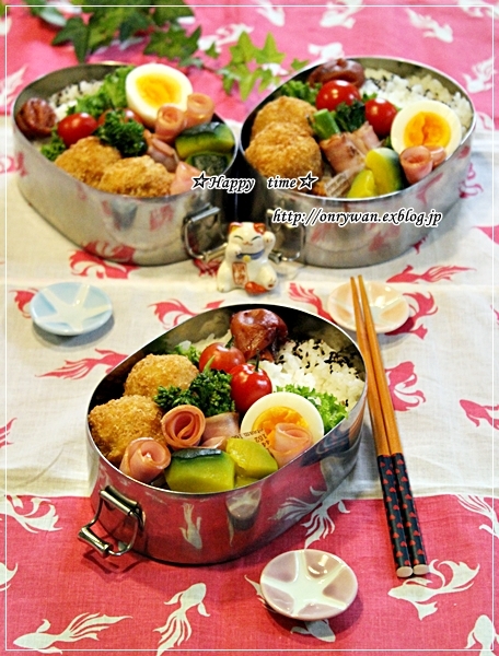 里芋コロッケ弁当と今夜は鯛めし♪_f0348032_18403252.jpg