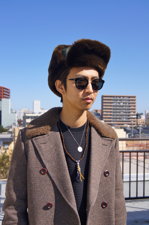 JUNYA WATANABE MAN - Double-Dreasted Coat &Flight Cap JUNYA WATANABE MAN - Double-Dreasted Coat &Flight Cap