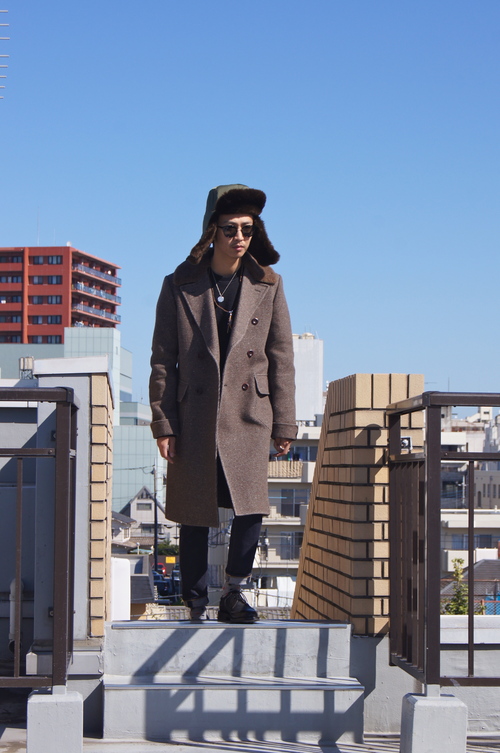 JUNYA WATANABE MAN - Double-Dreasted Coat &Flight Cap JUNYA WATANABE MAN - Double-Dreasted Coat &Flight Cap