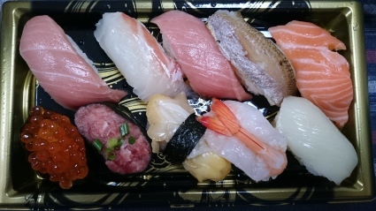 昨夜のビールVol.306 キリン一番搾りとりたてホップ2016+角上魚類にぎり寿司+沢の鶴山田錦_b0042308_14491243.jpg