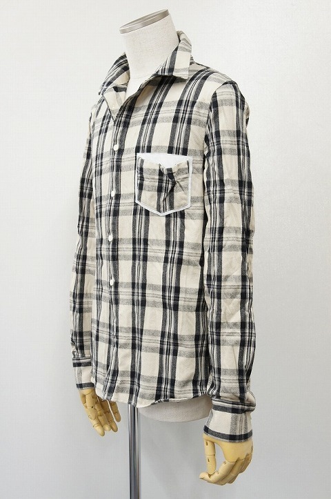 京都にて購入 madras check leather-pocket shirts〈wjk〉 | www