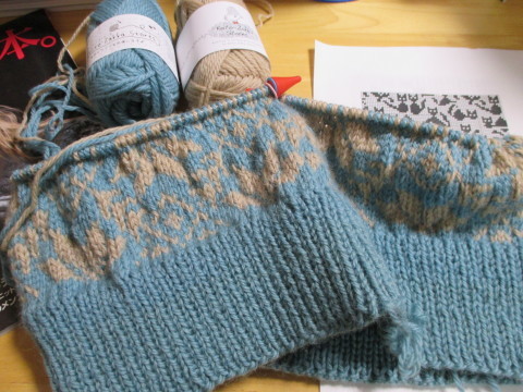 編み込みセーター ～雪の結晶模様～ 2 : 編物アルバム