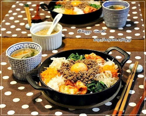 オムライス弁当とスキレットでビビンバ♪_f0348032_18335040.jpg