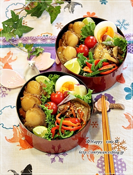 帆立のしぐれ煮でのっけ盛り弁当とST.DALFOURのジャム♪_f0348032_18163058.jpg