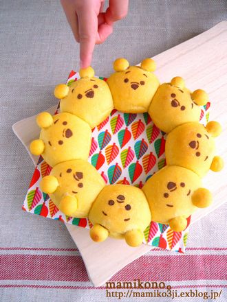 プーさんのちぎりパン Mamikono ハレの日のお菓子 プーさんのちぎりパン Mamikono ハレの日のお菓子