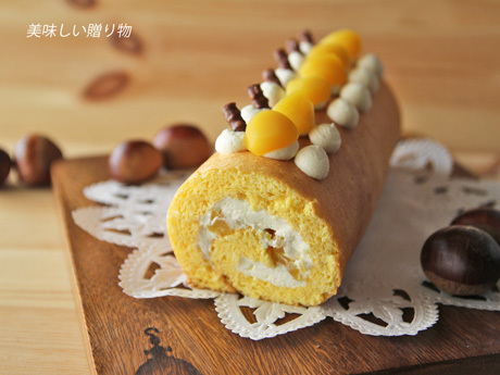 マロンロールケーキ 11月レッスン_a0216871_16514693.jpg