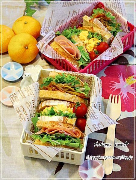 手作りカンパーニュでカンパサンド弁当♪_f0348032_17595681.jpg