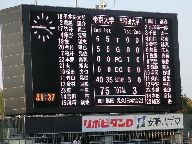 選手の入れ替えのタイミングを逸した? 慶応ラグビー 明治にまさか、まさかの逆転負け_f0141310_884413.jpg