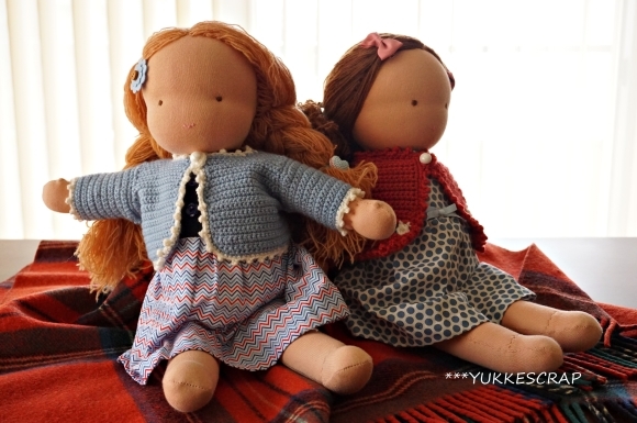 ウォルドルフ人形 細編みのカーディガン Yukkescrap ウォルドルフ人形 細編みのカーディガン Yukkescrap