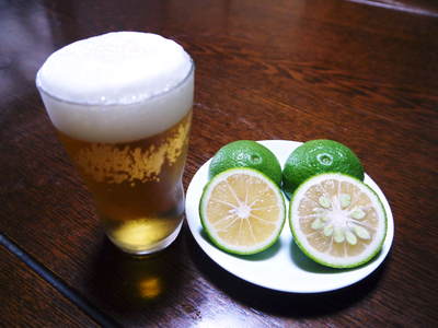 種なしかぼす カボスが色付き始めました!まもなく色づきかぼす出荷スタートです!! _a0254656_190085.jpg