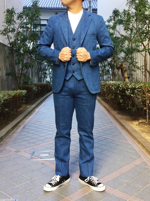 【美品】blueblue ブルーブルー　デニム　スーツ　セットアップ